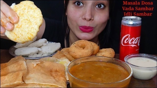 'Eating Butter Masala Dosa, Vada, Idli, Sambar | Huge South indian Food Eating Mukbang | Foodie JD'