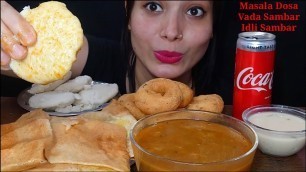 'Eating Butter Masala Dosa, Vada, Idli, Sambar | Huge South indian Food Eating Mukbang | Foodie JD'