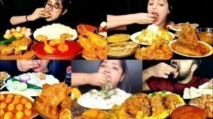 'ASMR EATING SPICY CHICKEN CURRY, MUTTON CURRY, BIRIYANI | BEST INDIAN FOOD MUKBANG |Foodie India|'