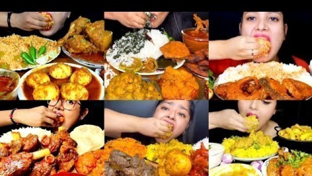 'ASMR EATING SPICY CHICKEN CURRY, MUTTON CURRY, FISH FRY | BEST INDIAN FOOD MUKBANG |Foodie India|'
