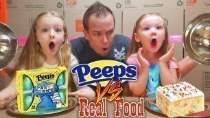 'REAL FOOD VS PEEPS | Easter Games | Sis vs Sis Peeps Challenge'