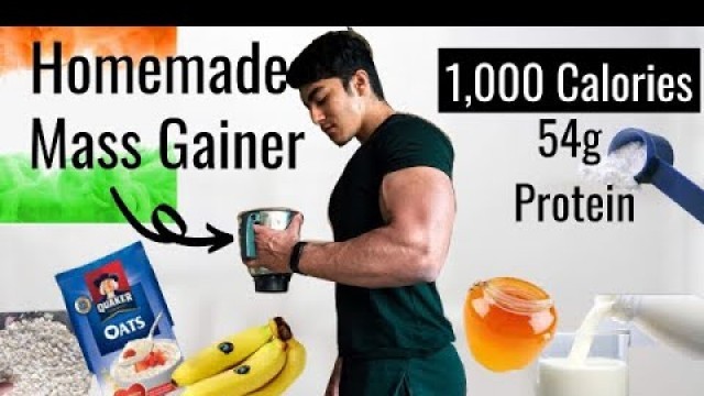 'HOMEMADE 1,000 Calorie Mass Gainer Shake Recipe for Muscle Building'