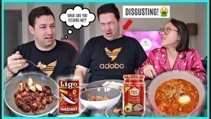 'MY AUSTRALIAN HUSBAND EATS ONLY FILIPINO FOOD FOR A DAY! SARDINAS! BAGOONG! TUYO! ❤️ | rhazevlogs'