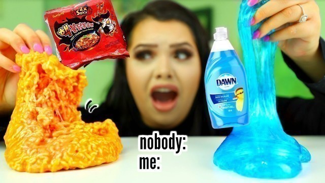 'the slime video nobody asked for.. Spicy Ramen Slime, dish soap slime  +more'