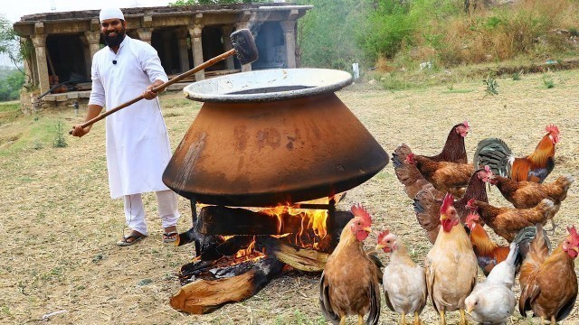 'Country Chicken Haleem Recipe || First Time Cooked Hyderabadi Country Chicken Haleem Recipe'