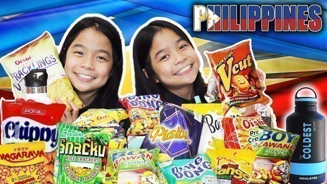 'TRYING FILIPINO SNACKS! [FOODS FROM PHILIPPINES] | Tran Twins'