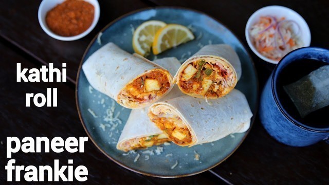 'paneer frankie recipe with frankie masala | paneer kathi roll | पनीर काठी रोल्स | paneer wrap recipe'