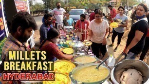 'Healthy Millets Breakfast @ Hyderabad  | Korralu Upma, Ragi, sajja Idli @ ₹40  | Amazing Food Zone'