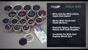 'How to Organize your Home with Mason Jars and Masontops Chalk Top Blackboard Jar Lids - Video'