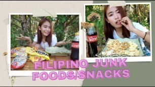 'Beautiful skinny filipina mukbang / Filipina loves filipino snacks / Filipino junk foods'