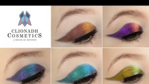 'Multichrome Monday | Clionadh Stained Glass Collection Jewelled Multichromes | 5 Eye Swatches'