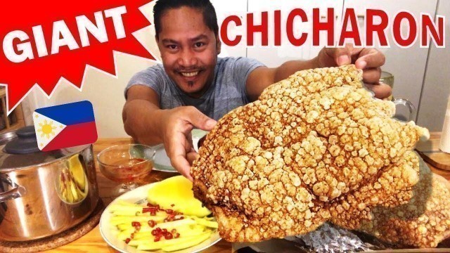 'GIANT CHICHARON!!! SPICY MANGO SALAD!!! SINIGANG!!! Filipino Food. Mukbang.'