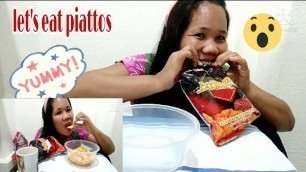 'let\'s eat junk food piattos made in Philippines/mapapa wow ka talaga sa Sarap kainan na'