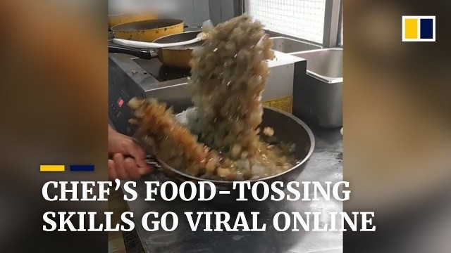 'Chinese chef’s amazing food-tossing skills go viral online'