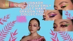 '3 Looks 1 Palette | Clionadh Cosmetics x Emily Violet Marie Dragon Fruit Collecion Swatches Included'