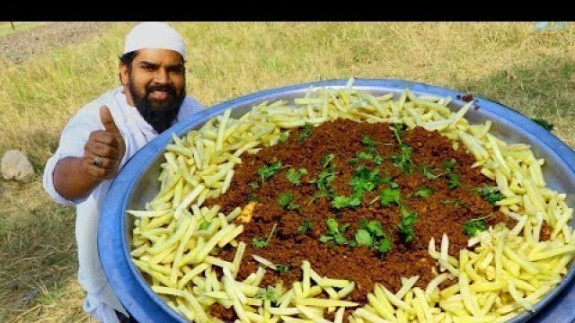 'Mutton kheema on Frenchfries || French fries with mutton kheema || Nawabs kitchen'