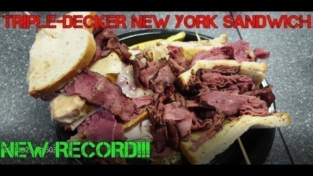 'HUGE 4000+ CALORIE SANDWICH CHALLENGE IN NEW YORK - NEW RECORD - Man Vs Food - Jonny C\'s Big Mouth'
