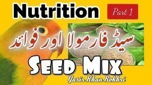 'Nutrition of Lovebirds Part 1 | Seed Mix'