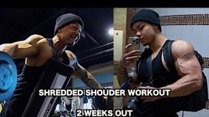 'Raw Chest & Shoulder Workout | FDOE on Low Carb Day | 2 WEEKS OUT SUMMER SHREDDING CLASSIC'