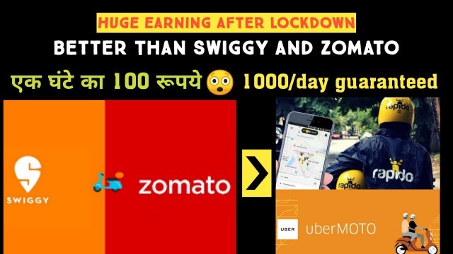 'Earning of Rapido and Uber moto better than zomato and swiggy (Hindi)'