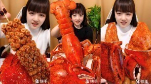 'Mukbang eat giant octopus, lobster with chili - SPICY FOOD COMPILATION [23]'