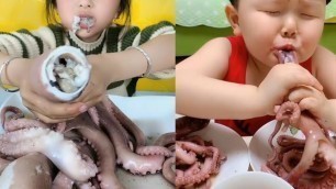 '【OCTOPUS CHALLENGE】CHINA MUKBANG ASMR KIDS OCTOPUS EATING SHOW COMPILATION V3-#ASMR #MUKBANG'