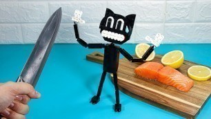 'LIVE CARTOON CAT in LEGO - Stop Motion Cooking & ASMR Funny Videos'