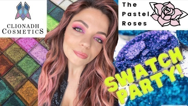 'CLIONADH COSMETICS | THE PASTEL ROSES| Pressed Holographic and Multichrome Eyeshadow Swatches'