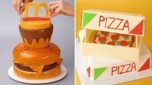 'How To Make HAMBURGER And PIZZA Cake For Your Family | Amazing Food Cake Decorating Idea'