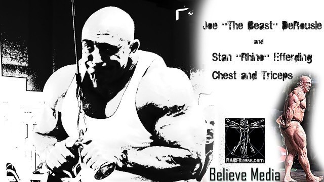 'Joe \"The Beast\" DeRousie & Stan \"Rhino\" Efferding train Chest & Triceps @ Flex Wheeler Fitness'