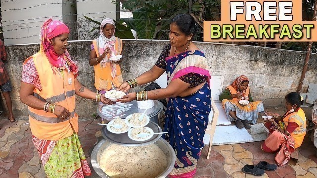 'FREE Breakfast (ఉచిత అల్పాహారం) Serving for People @ Hyderabad | Daily Morning | Amazing Food Zone'