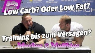 'Markus & Matthias - Low Carb oder Low Fat? Und Training bis zur Erschöpfung?'