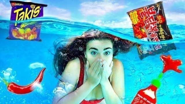 'Trying SPICY FOOD Underwater Challenge! (Extreme) | CloeCouture'