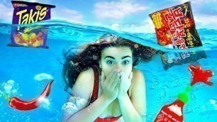 'Trying SPICY FOOD Underwater Challenge! (Extreme) | CloeCouture'