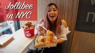 'Trying the NEW Jollibee in Manhattan, New York City | Filipino Fast Food Giveaway'