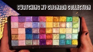 'swatching all 58 of my clionadh eyeshadows | stained glass | studio, overhead, flash, natural light'