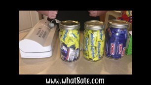 'How to Vacuum seal in jars.  Canning Candy, Nuts, Chocolate Chips & more. Tutorial'