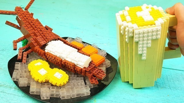 'Lego Lobster Sashimi - Lego In Real Life | Stop Motion Cooking & ASMR'