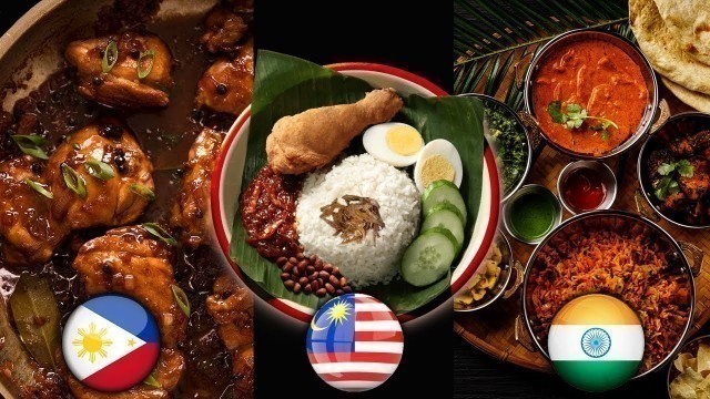 'Trying Foods From PHILIPPINES - MALAYSIA - INDIA Compilation'