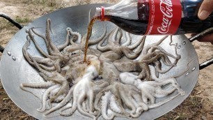 'Yummy Fried Octopus with Coca Cola / Octopus Cooking Recipe'