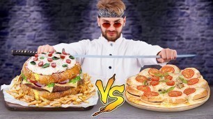 'Desafío Comida Gigante / Pizza de Hamburguesas'