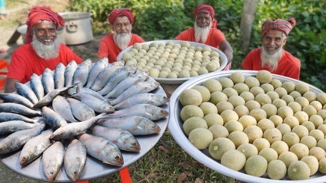 'Wood Apple & Hilsa Fish Cooking by Grandpa - Delicious Village Food for Old Age Special People'