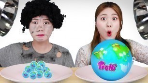 'Big Giant Food VS Small Food Challenge! rich girl vs poor girl chocolate challenge by HIU'