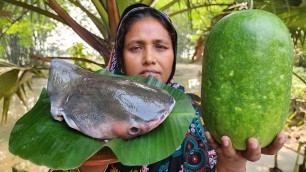 'New Way Unique Village Style Cooking Pangasius Fish Head And Ash Gourd Curry Recipe Wax Gourd Curry'