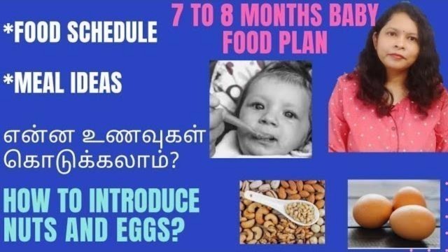 '7 to 8 month baby food chart in tamil/How and when to give nuts,eggs and fish for baby'