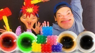 'BIG vs SMALL FOOD CHALLENGE / Mukbang Giant Jelly Eyeballs  Compilation ジャイアント目玉ゼリー 킹스 아이 볼 ＊Quuu'