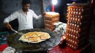 'Bread Omelette Street Food | Egg Fry Omelette with Bread @ 20 rs Each | Hyderabad Street Food'