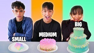'SMALL vs MEDIUM vs BIG Food Challenge! | Lucas and Marcus'