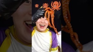 'SMALL MEDIUM BIG Emoji FOOD CHALLENGE | Best Seafood boil Octopus Mukbang ASMR #Shorts'
