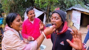 'চন্দনের বেয়াই বাড়ির দীঘির টাটকা মাছের ঝোল সাথে মুরগির মাংস খাওয়া | village cooking vlog channel'